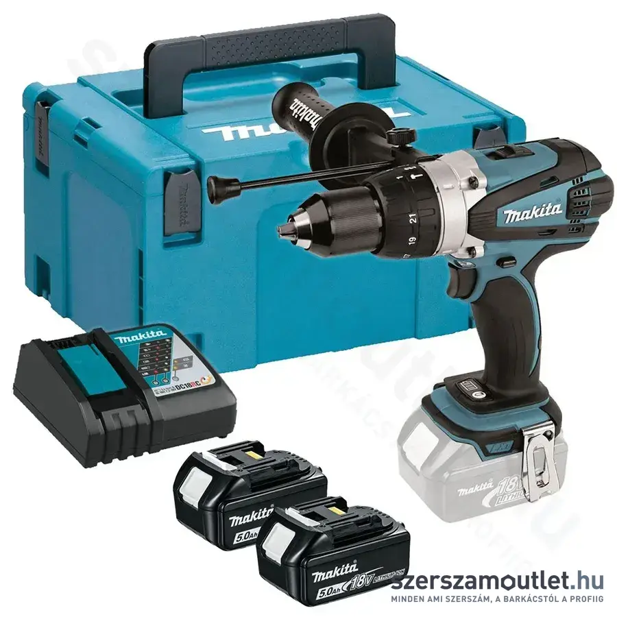 MAKITA DHP458RTJ akkus ütvefúró-csavarbehajtó (2x5,0Ah/18V)