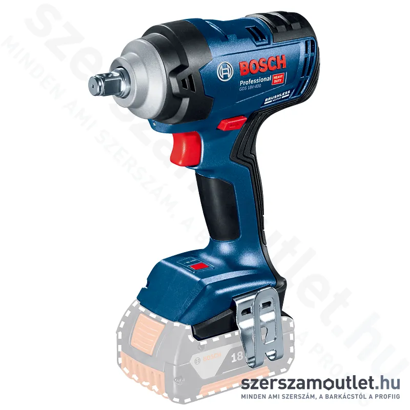 BOSCH GDS 18V-400 Akkus ütvecsavarozó szénkefementes (18V) (1/2" 400Nm) (Akku és töltő nélkül!)