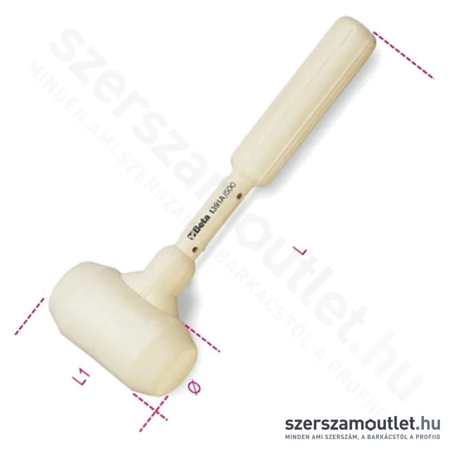 BETA 1391A Csempéző kalapács, fehér gumiból 701g/290mm (013910205)