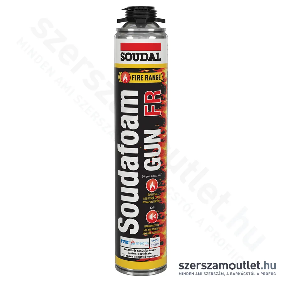 SOUDAL SOUDAFOAM FR GUN Tűzgátló pisztolyhab (purhab) 750ml (146058/156200)