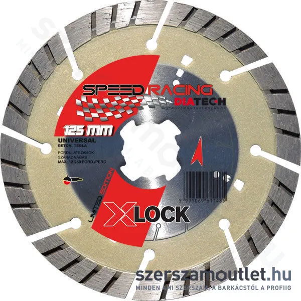 DIATECH Speed 125 turbó gyémánt vágótárcsa Xlock (SL125XL)