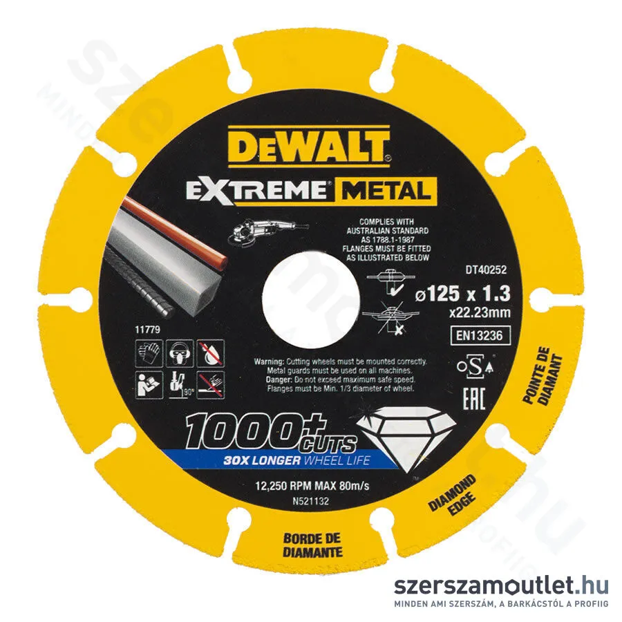 DEWALT EXTREME METAL Gyémánt vágótárcsa 125x22,2mm (DT40252-QZ)