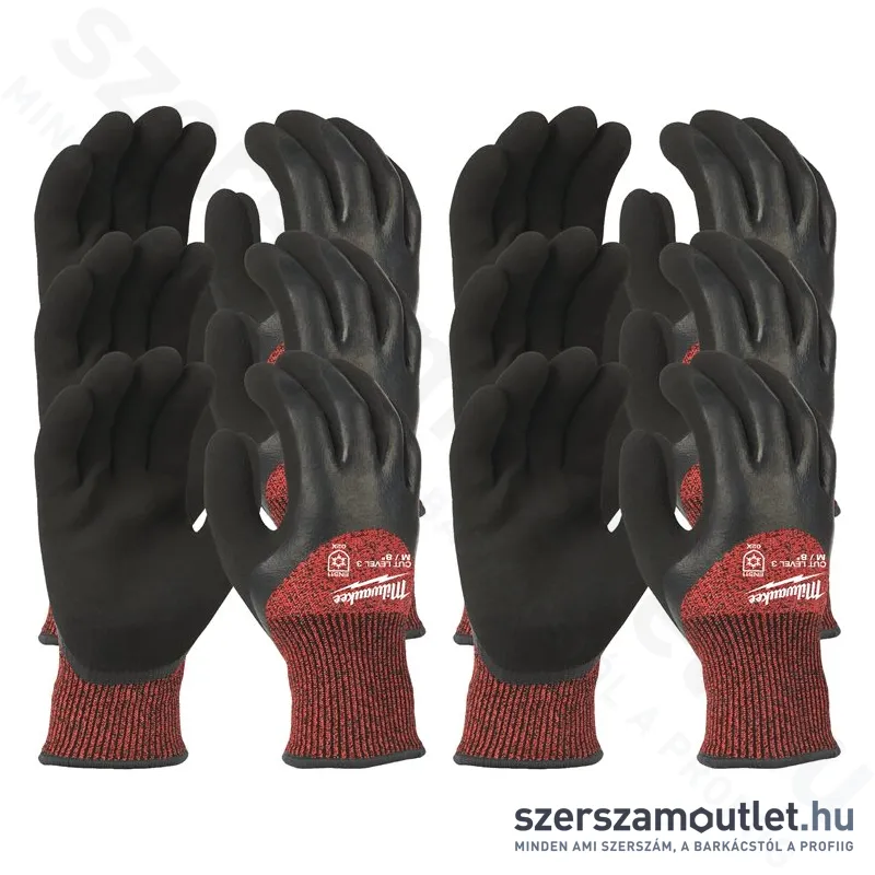 MILWAUKEE Vágásbiztos kesztyű, téli (3/C vágási szint) M/8 (12pár) (4932471610)
