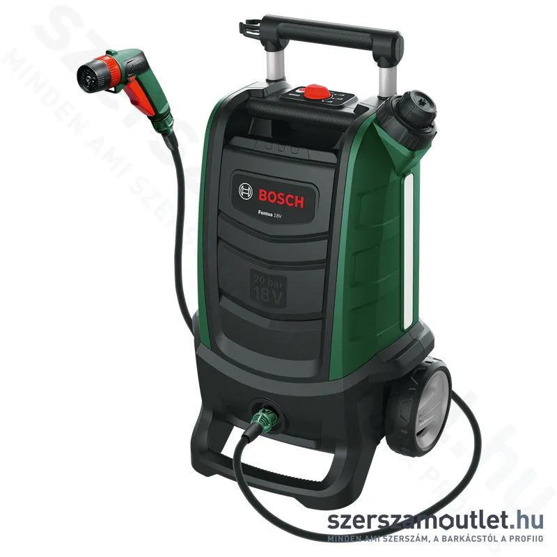 BOSCH Fontus II Akkus kültéri mosó 20bar, 15l 18V (2,5Ah akku és töltő)