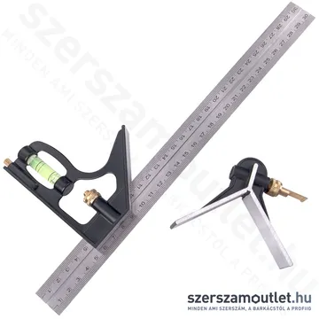 EXTOL Asztalos kombinált derékszög/vízmérték/vonalzó 300mm