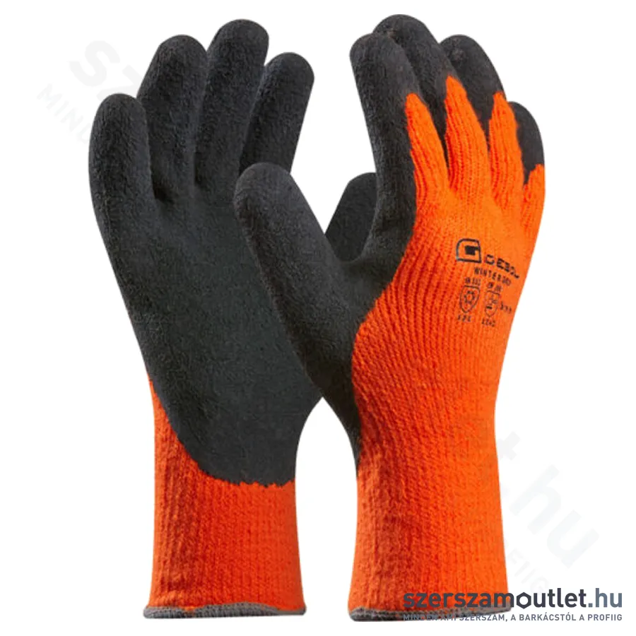 GEBOL Winter grip védőkesztyű [Fekete-narancssárga]