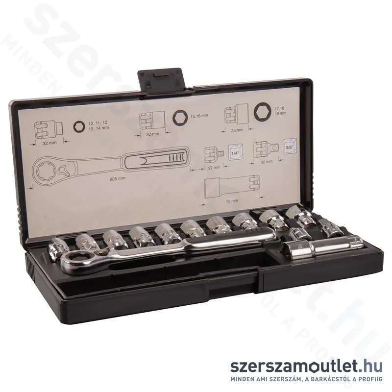 MAKITA Átmenő dugókulcs készlet 14 részes (10-19mm)(1/4