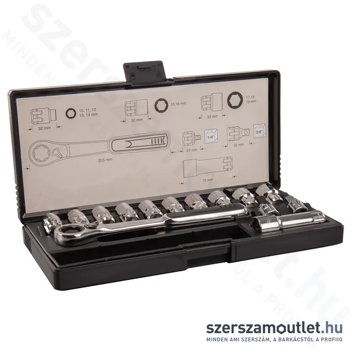MAKITA átmenő dugókulcs készlet 14 részes (10-19mm)(1/4