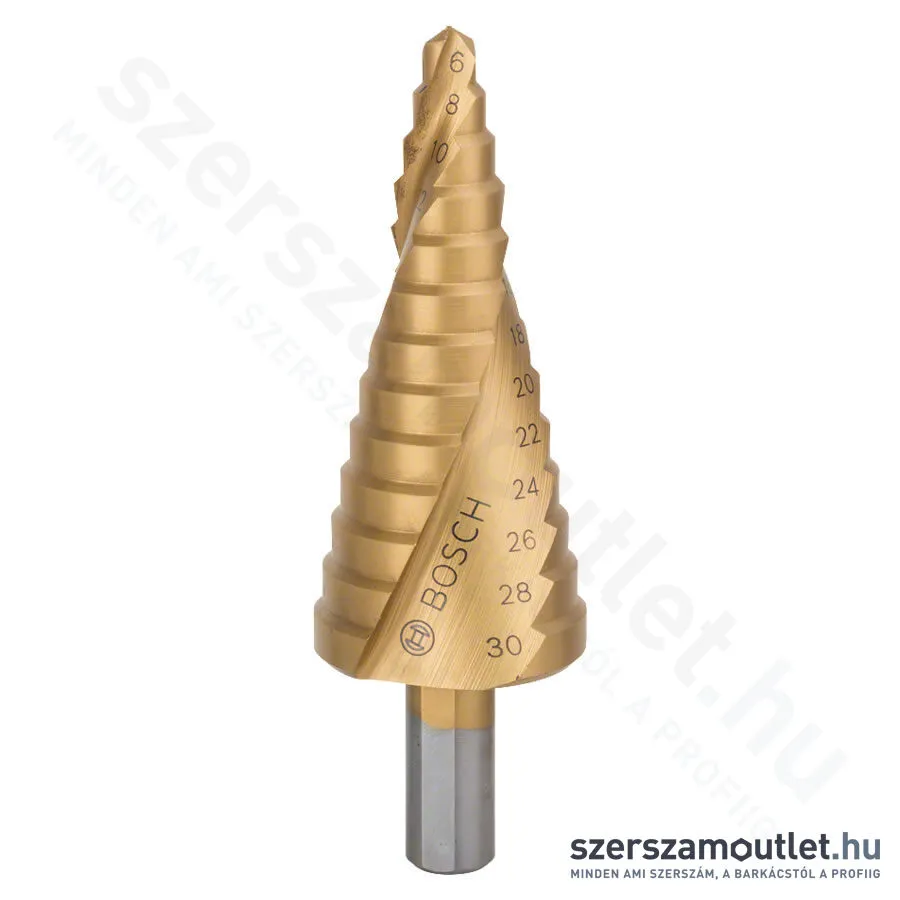 BOSCH HSS-TiN lépcsős fúró 6-30mm, 13 lépcsős