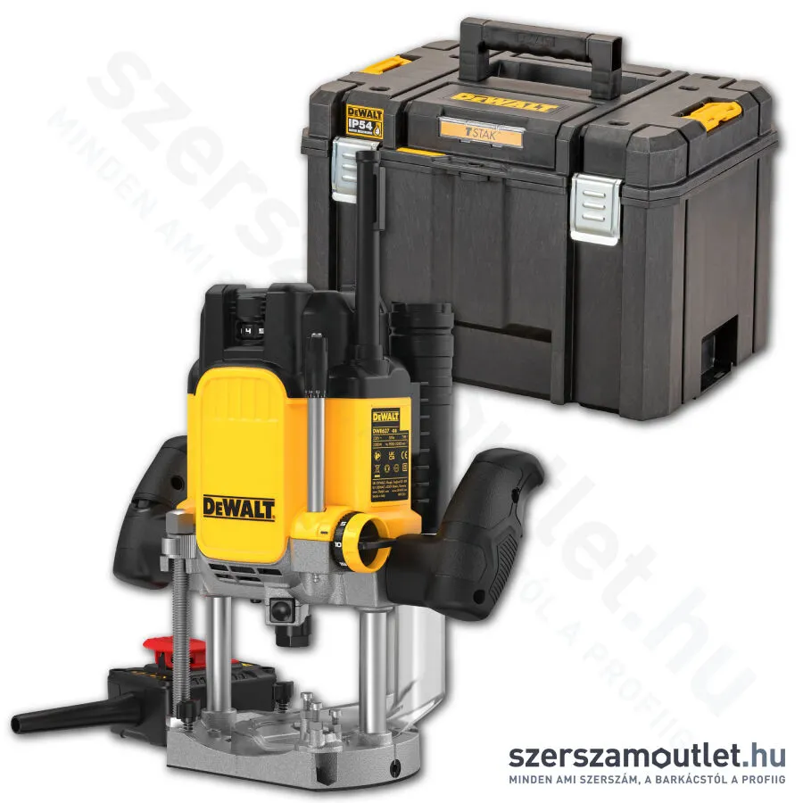DEWALT DWE627KT-QS Elektromos felsőmaró TSTAK kofferben (2400W; 12mm)