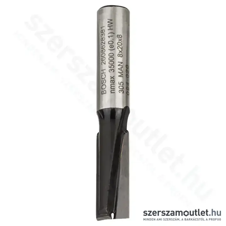 BOSCH Standard for Wood horonymaró (2 vágóél) ø 8 mm, D 8 mm, L 20 mm, G 51 mm