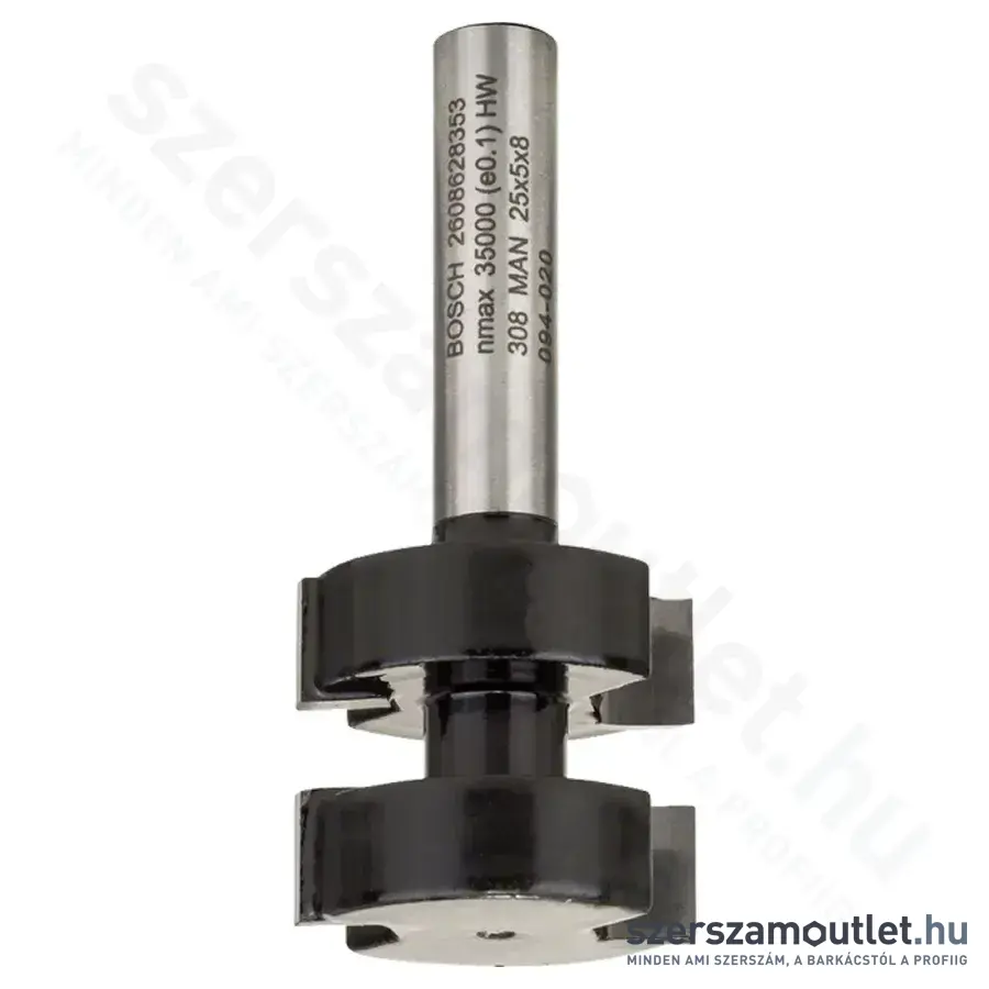 BOSCH Standard for Wood keményfém eresztékmaró (2 vágóél) ø 8 mm, D 25 mm, L 5 mm, G 58 mm