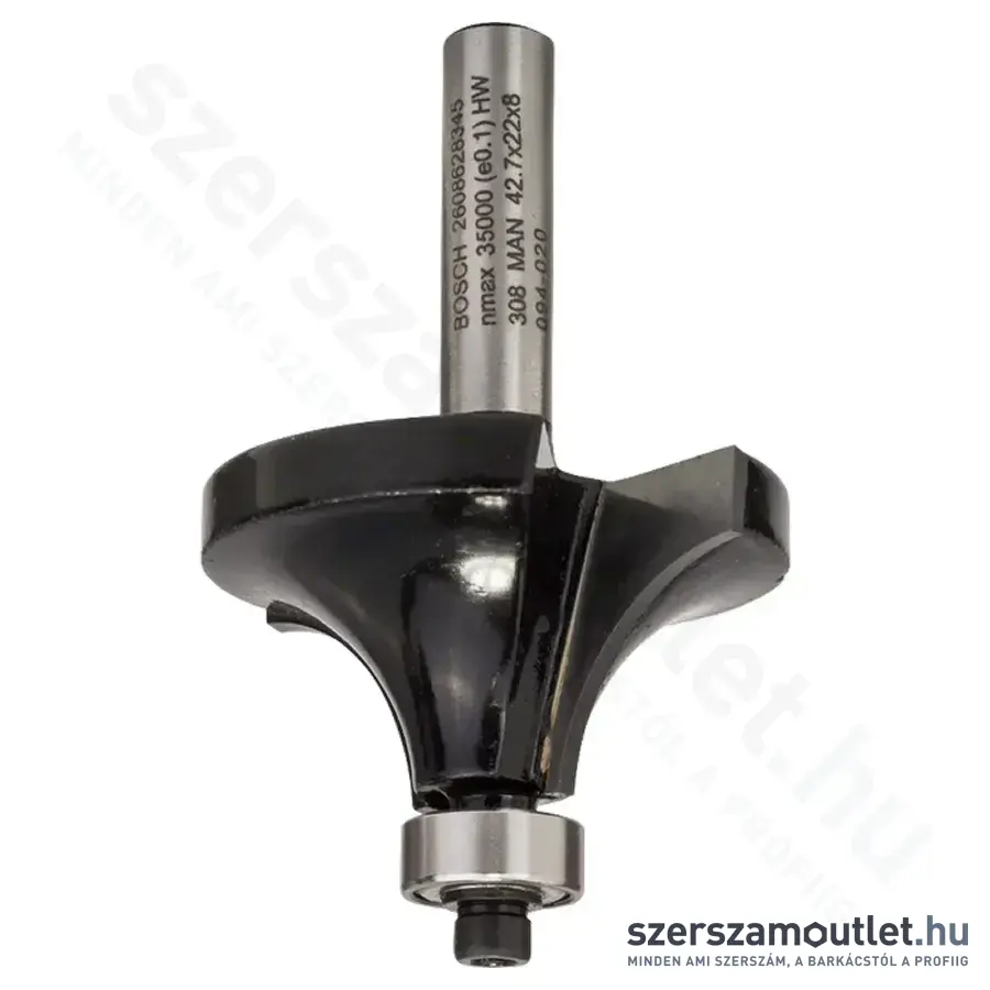 BOSCH Standard for Wood keményfém lekerekítő maró (2 vágóél) ø 8 mm, R1 15 mm, L 22 mm, G 66 mm