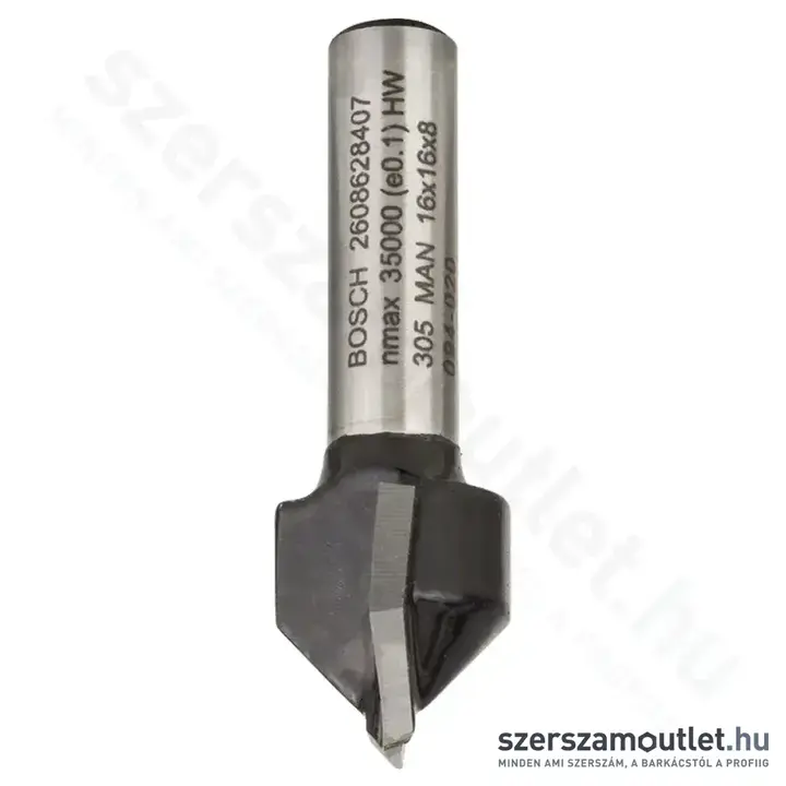 BOSCH Standard for Wood keményfém V-horonymaró (2 vágóél) ø 8 mm, D 16 mm, L 16 mm, G 45 mm, 90