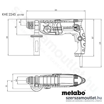 METABO KHE 2245 Fúró-vésőkalapács kofferben (750W, 2.2J)