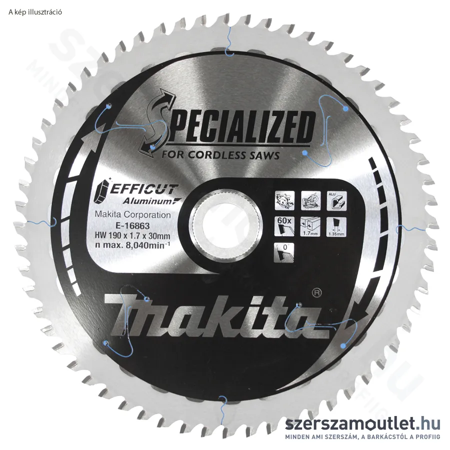 MAKITA EFFICUT Körfűrésztárcsa Alu vágására, 306x30mm 81 fog