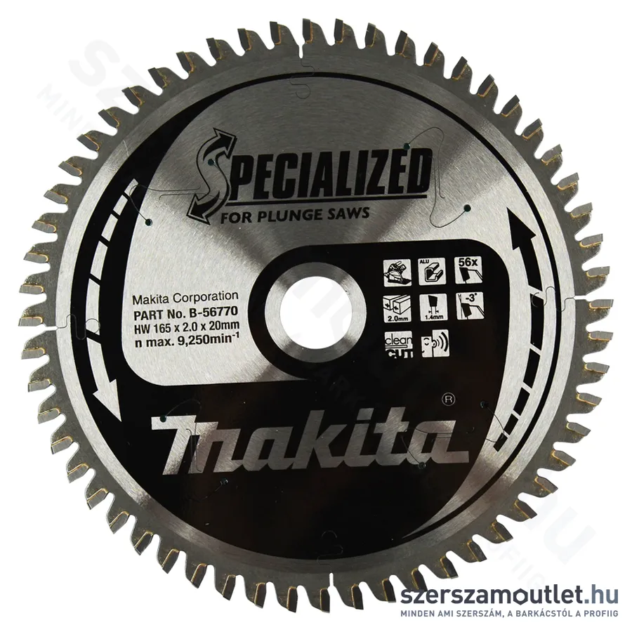 MAKITA Körfűrésztárcsa Alu vágására, 165x20mm 56 fog