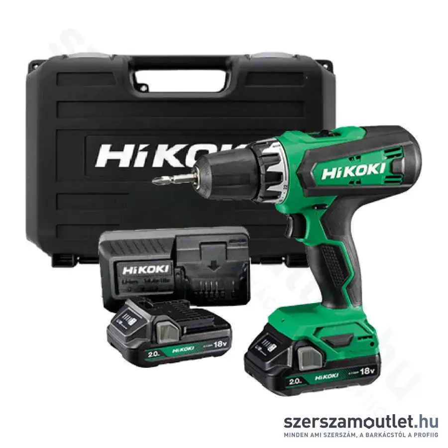 HIKOKI DS18DF Akkus fúró-csavarbehajtó kofferben (2x2,0Ah/18V)