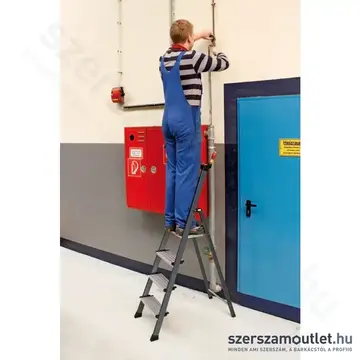 KRAUSE SECURO Lépcsőfokos eloxált állólétra 4 fokos (126429)