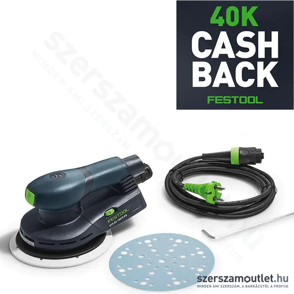 FESTOOL ETS EC 150/5 EQ excentercsiszoló papírdobozban (400W/150mm)
