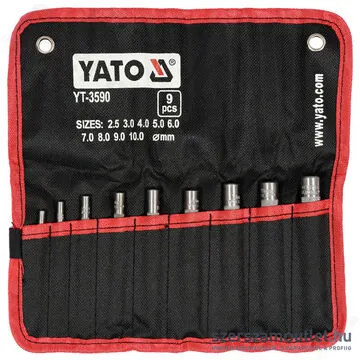 YATO Bőrlyukasztó készlet 9 részes (2,5-10mm) (YT-3590)