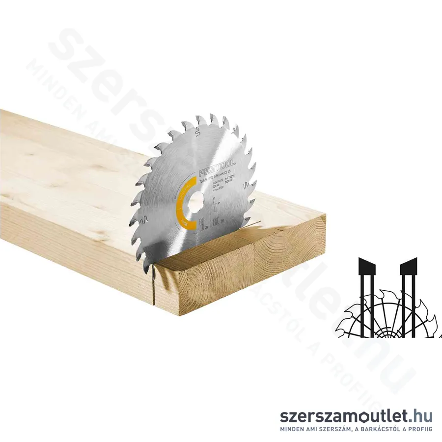 FESTOOL WOOD UNIVERSAL HW Körfűrészlap W28 168x1,8x20mm