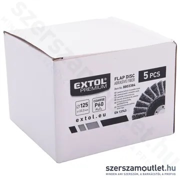 EXTOL Lamellás csiszolótárcsa 125x22mm P60