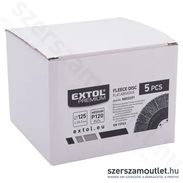 EXTOL Lamellás csiszolótárcsa 125x22mm P120
