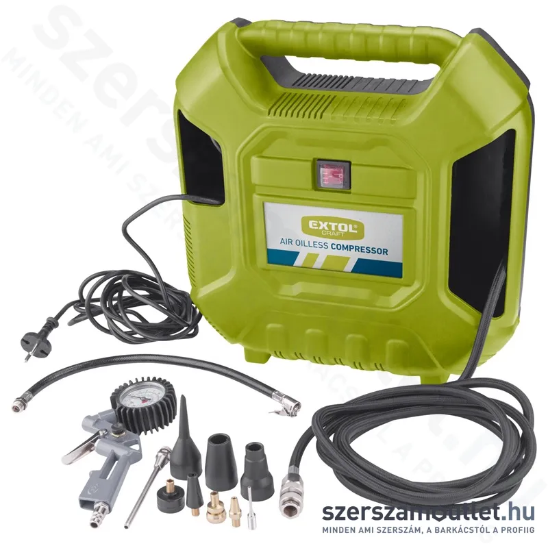 EXTOL EXTOL olajmentes légkompresszor, 1100W, 8 bar, beszívott levegő: 180l/min