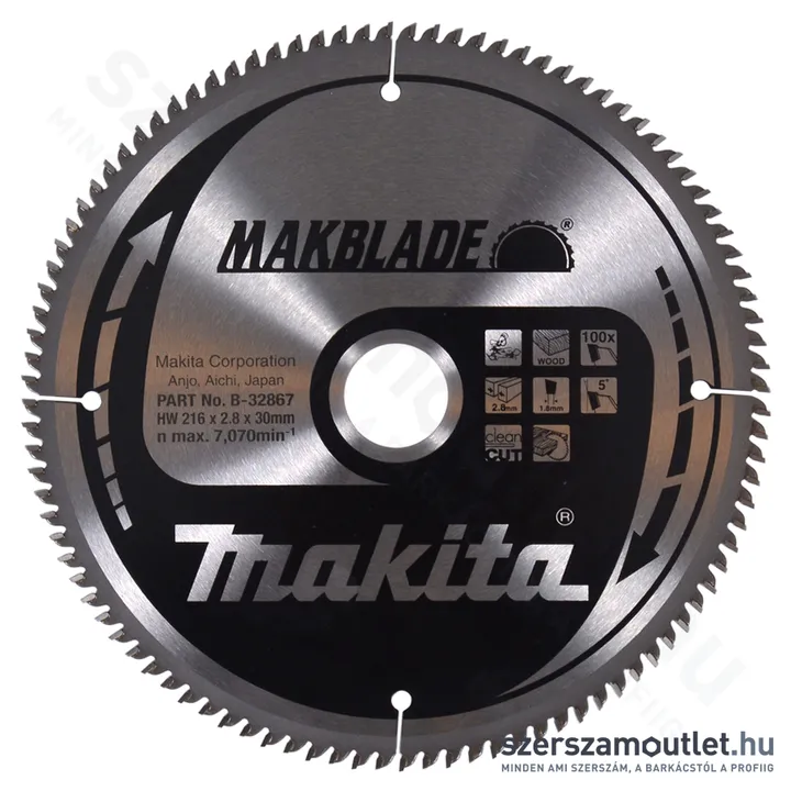 MAKITA MAKBLADE Körfűrésztárcsa 216x30x100T (B-32867)