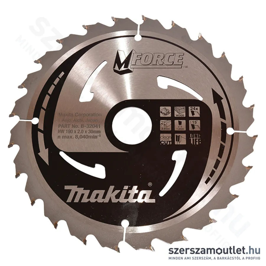 MAKITA M-FORCE Körfűrésztárcsa 190x30mm Z24 (B-08056) (B-32041)
