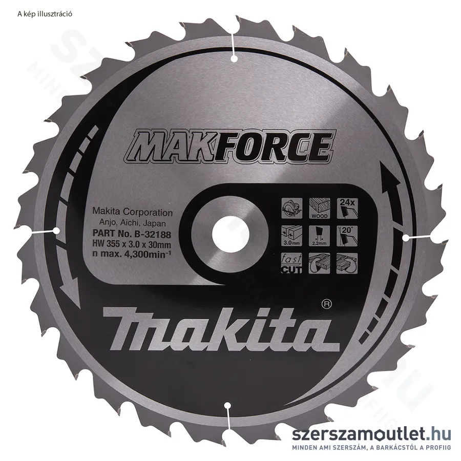 MAKITA MAKFORCE Körfűrésztárcsa 210x30mm Z40