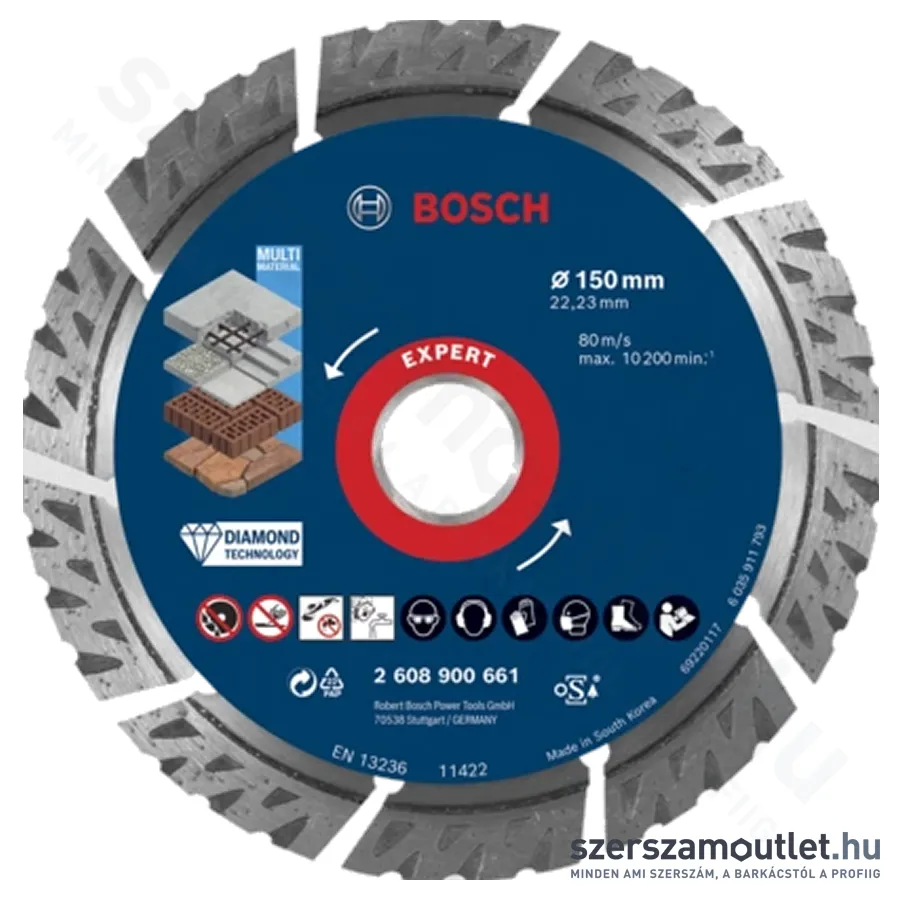 BOSCH EXPERT MultiMaterial vágótárcsa 150x22,23x2,4mm (2608900661)