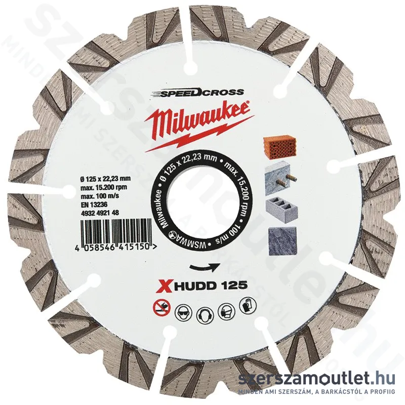 MILWAUKEE SPEEDCROSS X-HUDD 125 Gyémánt vágótárcsa 125mm (4932492148)