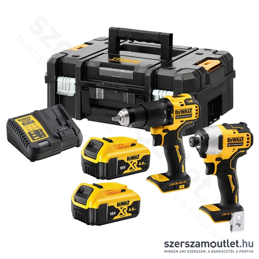 DEWALT DCK2062M2T Akkus gépcsomag 18V (ütvefúró-csavarozó + ütvecsavarozó) (2x4,0Ah akku és töltő)