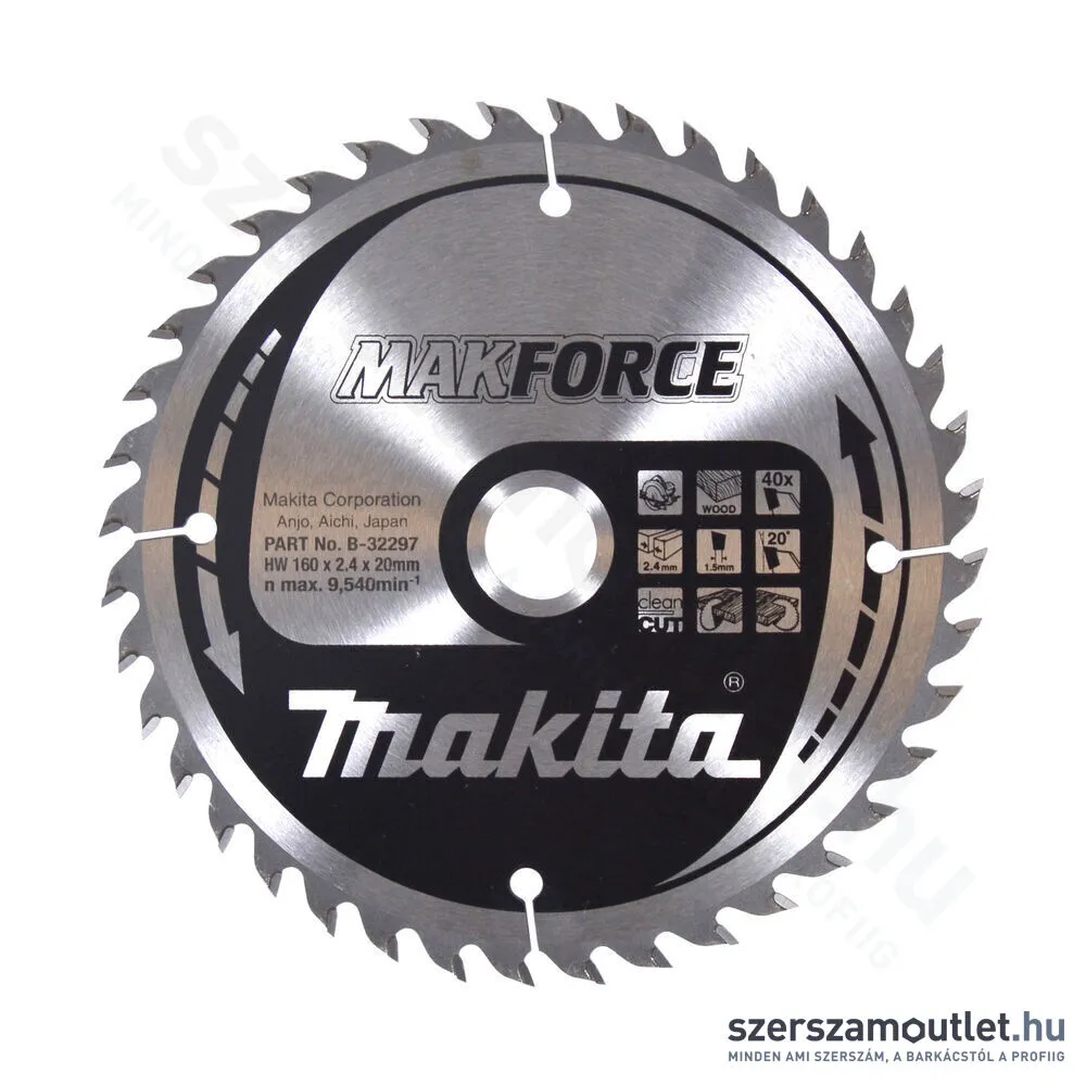 MAKITA MAKFORCE Körfűrésztárcsa 165x20mm 40 fog (B-32297)