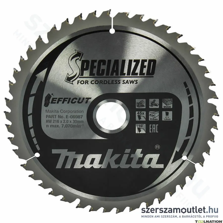 MAKITA EFFICUT akkus körfűrésztárcsa FA 216x30mm Z45 (E-06987)