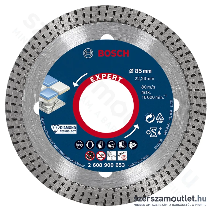 BOSCH EXPERT HardCeramic vágótárcsa 85x1,6/22,23mm (2608900653)