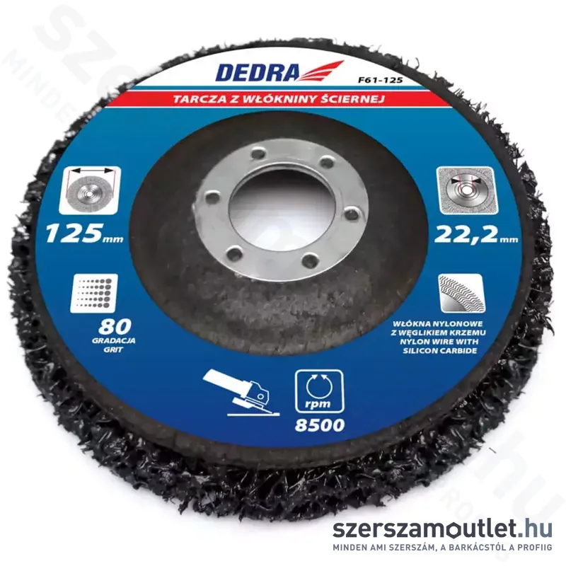 DEDRA Tisztítótárcsa 125x22,2mm G80 (F61-125)