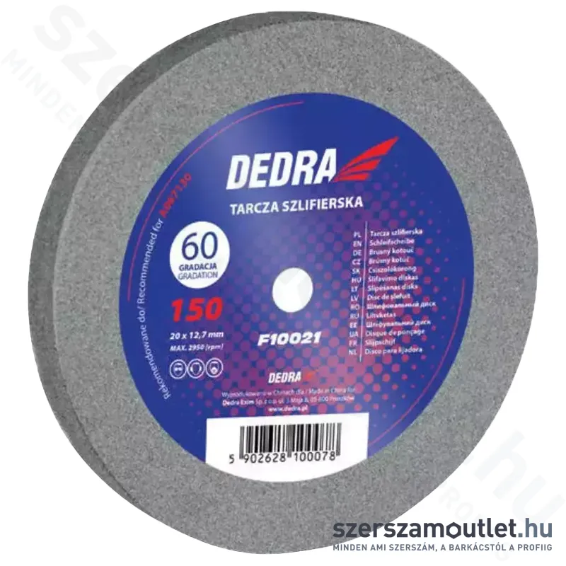 DEDRA Köszörűkorong 150x20x12,7mm G60 (F10021)