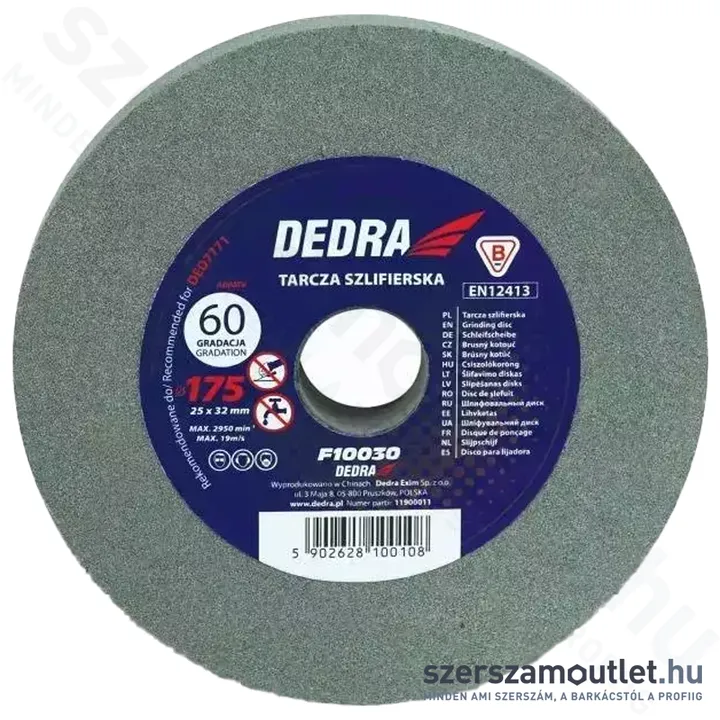 DEDRA Köszörűkorong 175x32x25mm G60 (F10030)