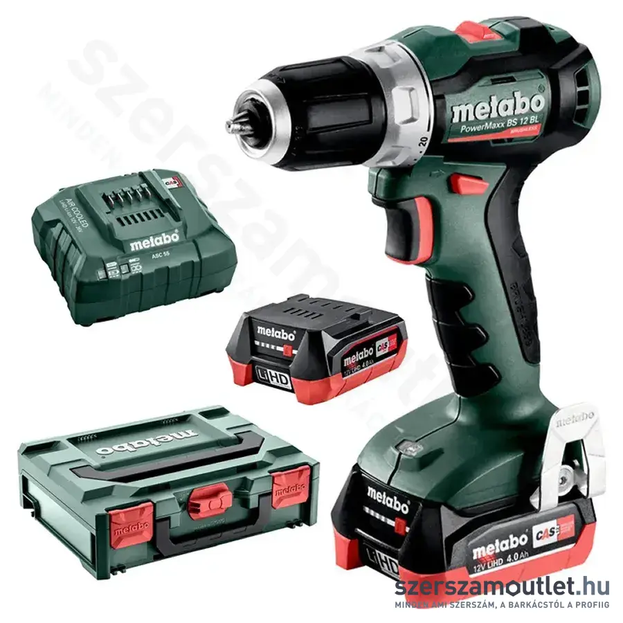 METABO PowerMaxx BS 12 BL Akkus fúró-csavarozó (2x4,0Ah/12V) metaBOXban