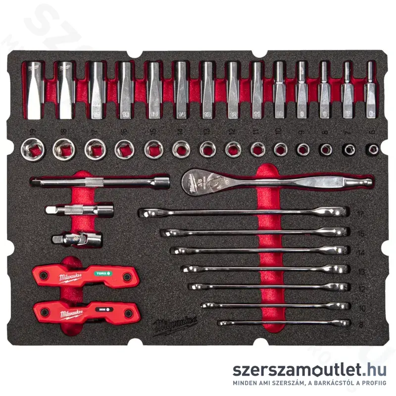 MILWAUKEE PACKOUT Racsnis készlet habbetétben 41 részes 3/8