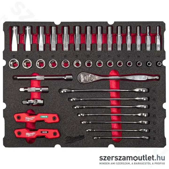 MILWAUKEE PACKOUT Racsnis készlet habbetétben 41 részes 3/8