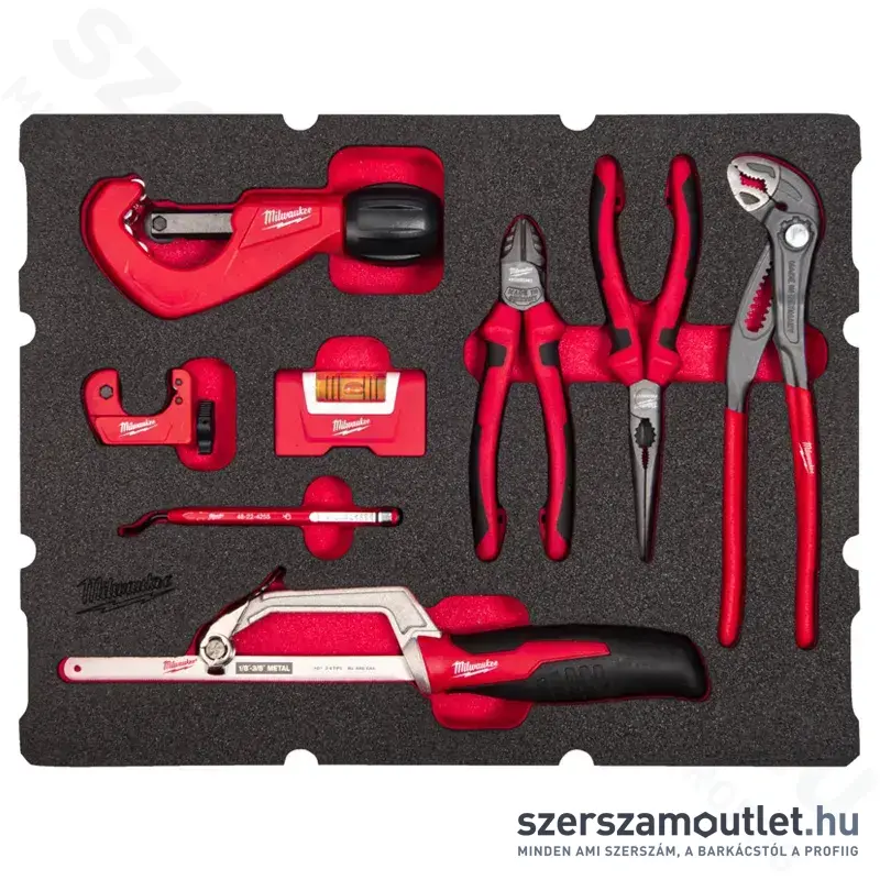 MILWAUKEE PACKOUT Csőszerelő készlet habbetétben 8 részes (4932493639)