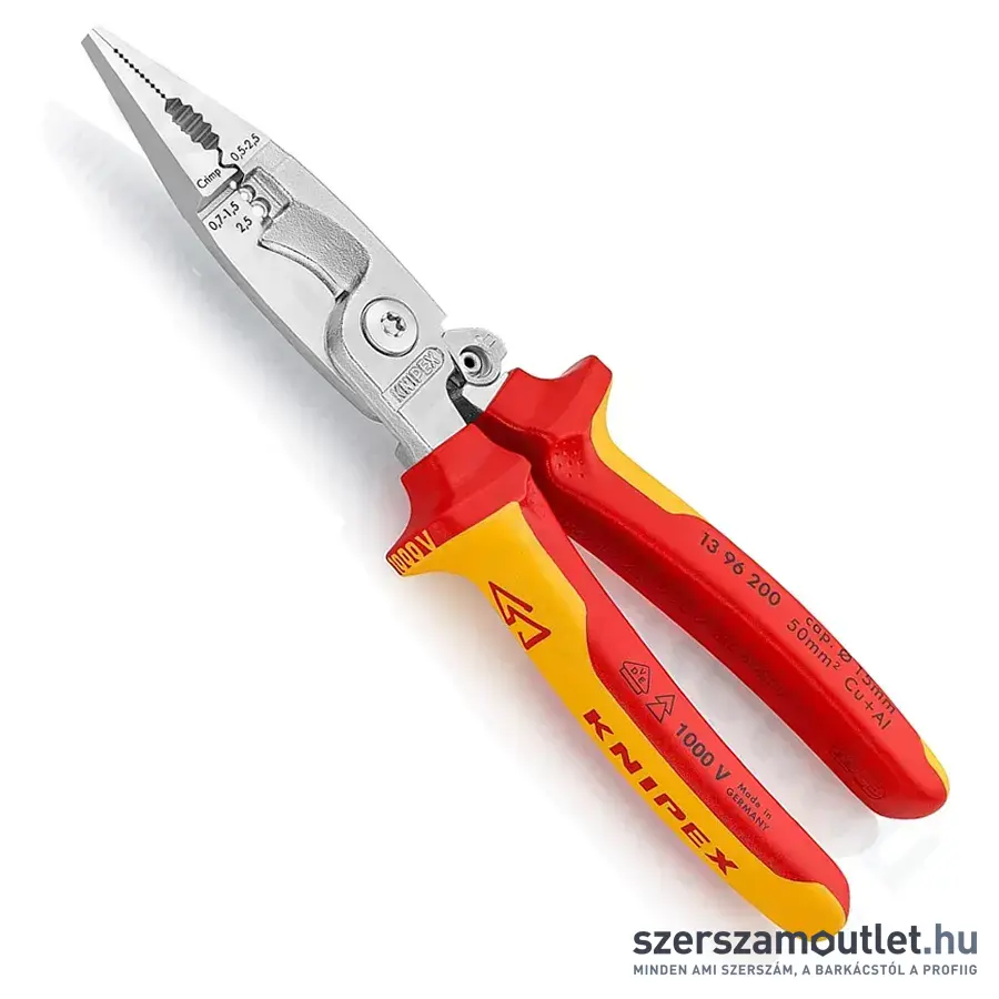 KNIPEX VDE Elektromos szerelőfogó 200mm (13 96 200)