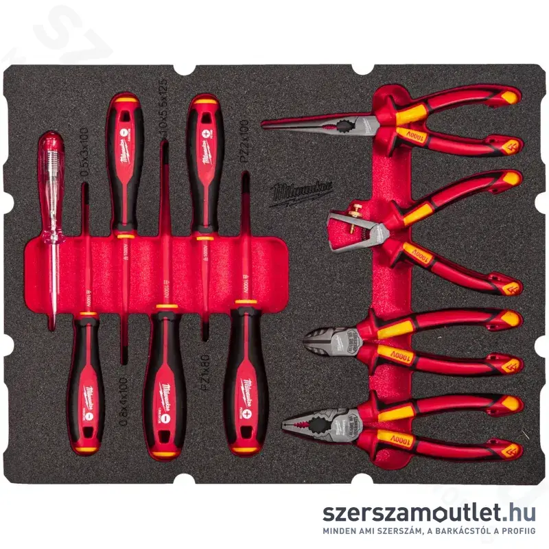 MILWAUKEE PACKOUT Villanyzserelő készlet habbetétben 10 részes (4932493637)