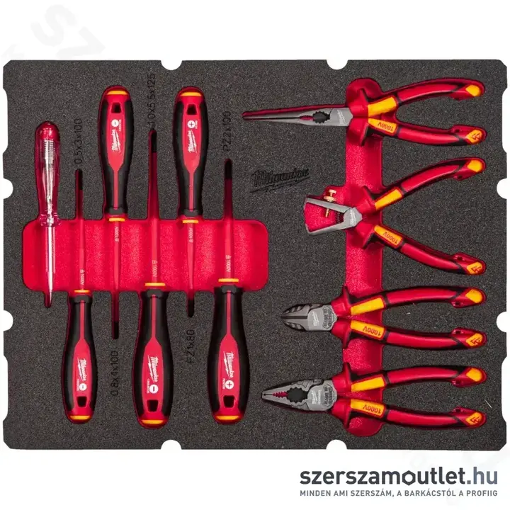 MILWAUKEE PACKOUT Villanyzserelő készlet habbetétben 10 részes (4932493637)