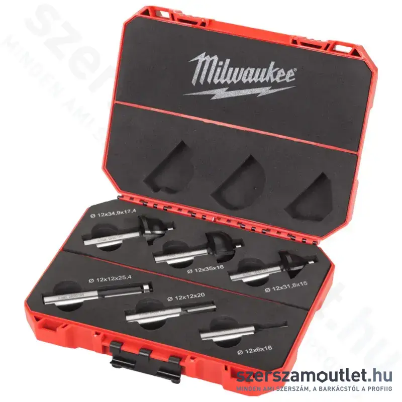 MILWAUKEE Felsőmaró készlet 6 részes (12mm) (4932493578)