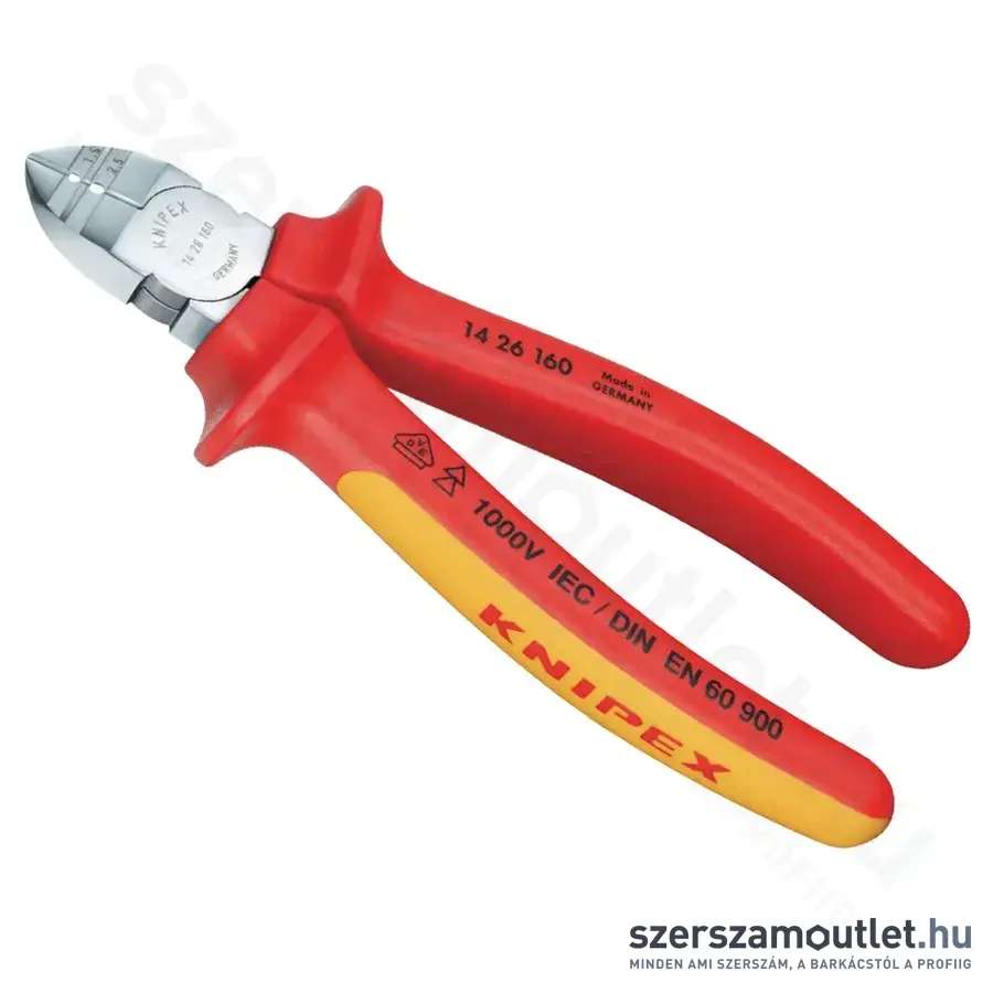 KNIPEX Oldalcsípő fogó csupaszoló funkcióval 160mm, 1,5+2,5 mm2, 1000V (14 26 160)